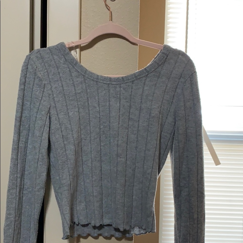 FASHION NOVA soft gray crop top
